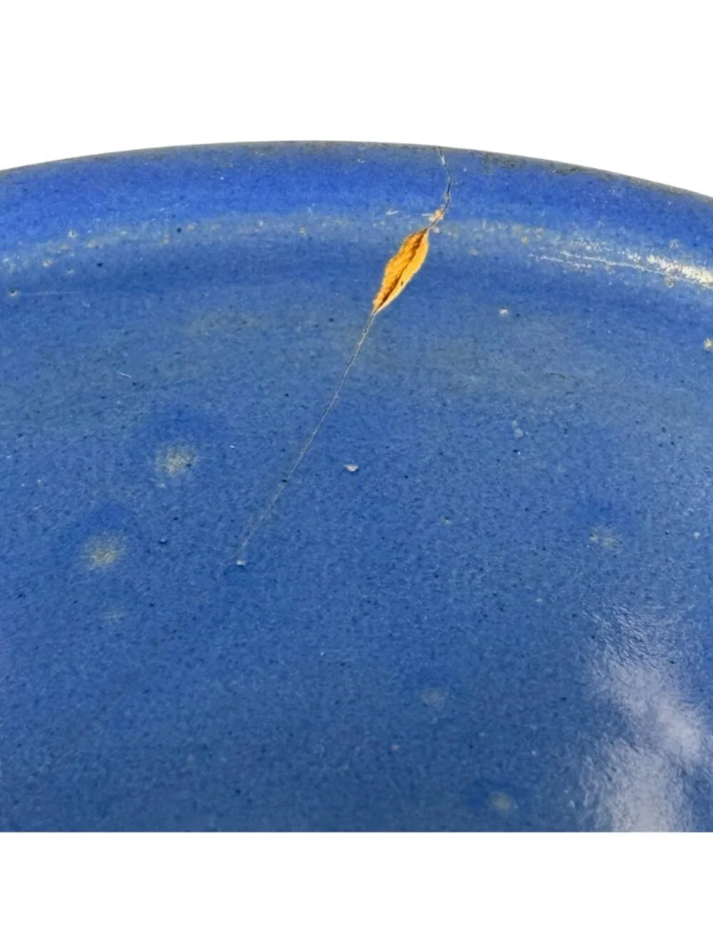 Ewald Bros. Sanitary Dairy Blue Ceramic Butter Crock 5" Golden Guernsey MN Vtg - Picture 8 of 12